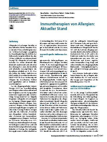 Vorschauseite 1: Immuntherapien von Allergien: Aktueller Stand
