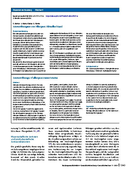 Vorschauseite 3: Immuntherapien von Allergien: Aktueller Stand