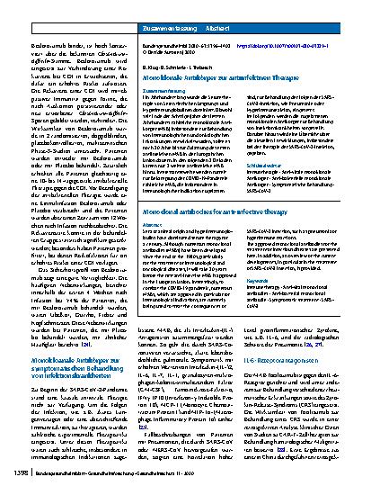 Vorschauseite 3: Monoklonale Antikörper zur antiinfektiven Therapie