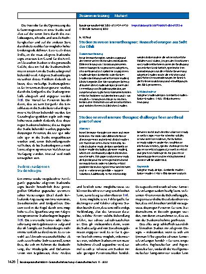 Vorschauseite 3: Studien zu neuen Immuntherapien: Herausforderungen aus Sicht der Ethik