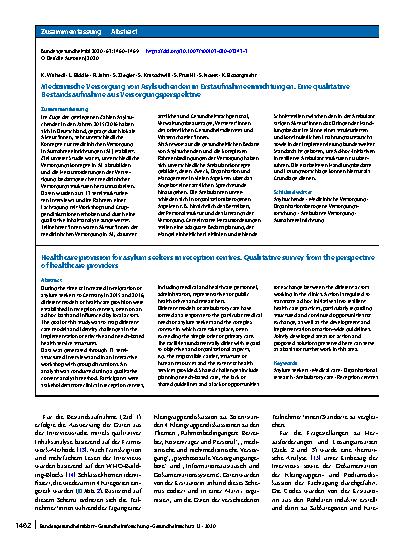 Vorschauseite 3: Medizinische Versorgung von Asylsuchenden in Erstaufnahmeeinrichtungen
