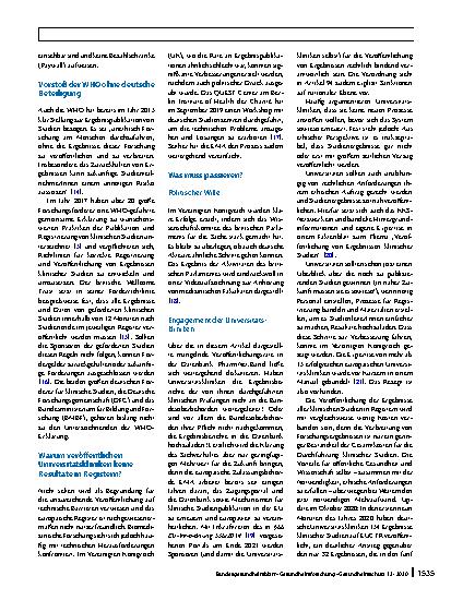 Vorschauseite 5: Deutsche Universitäten machen Ergebnisse klinischer Arzneimittelstudien unzureichend öffentlich – Das sollte sich ändern