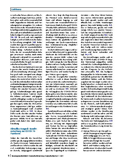 Vorschauseite 6: Einführung zur Qualität von Medizinjournalismus und erste Einschätzungen zur COVID-19-Berichterstattung