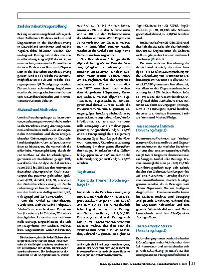 Vorschauseite 4: Medienberichterstattung zu Präventionsund Therapiemöglichkeiten an den Beispielen Diabetes mellitus und Depression