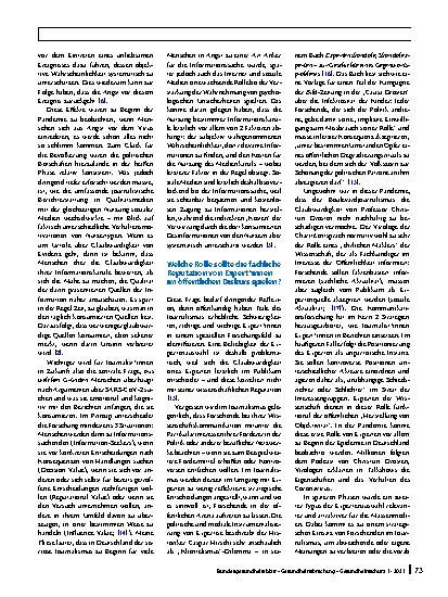 Vorschauseite 4: Herausforderungen für den Journalismus über Wissenschaft in der Coronapandemie – erste Beobachtungen zu einem Weltereignis