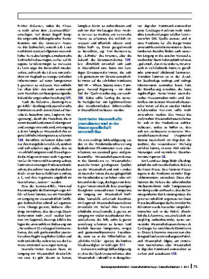 Vorschauseite 6: Herausforderungen für den Journalismus über Wissenschaft in der Coronapandemie – erste Beobachtungen zu einem Weltereignis