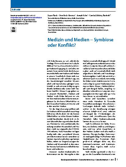 Vorschauseite 1: Medizin und Medien – Symbiose oder Konflikt?