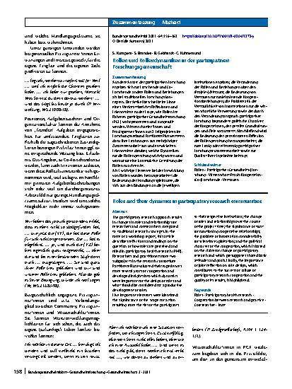 Vorschauseite 3: Rollen und Rollendynamiken in der partizipativen Forschungsgemeinschaft