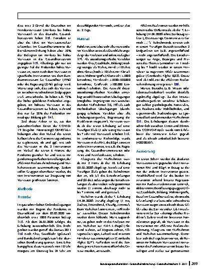 Vorschauseite 2: Vertrauen der Bevölkerung in staatliche Institutionen im ersten Halbjahr der Coronapandemie: Erkenntnisse aus dem Projekt COVID-19 Snapshot Monitoring (COSMO)