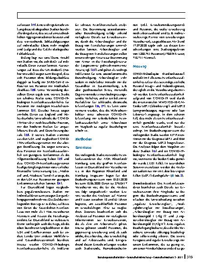 Vorschauseite 2: Erhöhtes Risiko eines COVID-19-bedingten Krankenhausaufenthaltes für Arbeitslose: Eine Analyse von Krankenkassendaten von 1,28 Mio. Versicherten in Deutschland