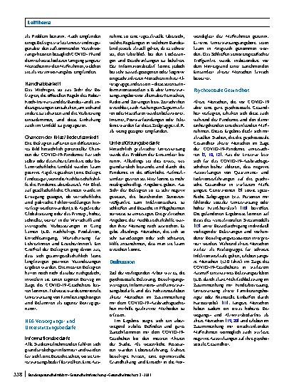 Vorschauseite 5: Gesundheitliche Folgen sozialer Isolation: Qualitative Studie zu psychosozialen Belastungen und Ressourcen älterer Menschen im Zusammenhang mit der COVID-19-Pandemie