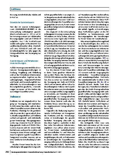 Vorschauseite 6: „… oder doch lieber daheimbleiben?“ – Unterstützung bei der Entscheidung zur Inanspruchnahme der Regelversorgung während der COVID-19-Pandemie durch Akteure des Gesundheitssystems