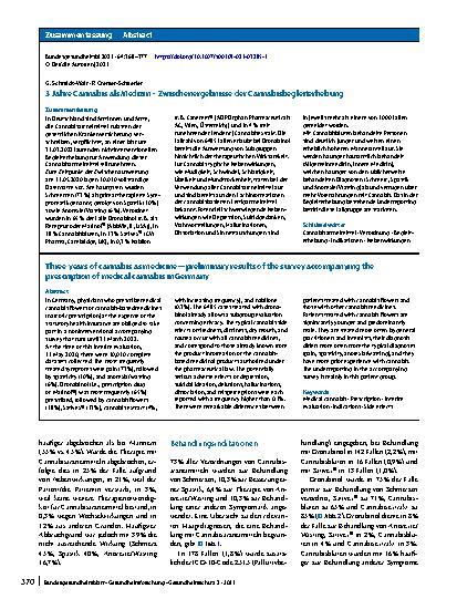 Vorschauseite 3: 3 Jahre Cannabis als Medizin – Zwischenergebnisse der Cannabisbegleiterhebung
