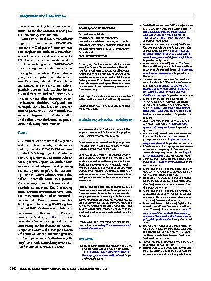 Vorschauseite 6: Evaluation einer SARS-CoV-2-Teststrategie zu Beginn der COVID-19-Pandemie in einem südwestdeutschen Universitätsklinikum