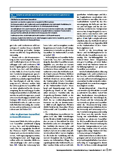 Vorschauseite 4: Planetare Gesundheit – transformative Lehrund Lernformate zur Klimaund Nachhaltigkeitskrise für Gesundheitsberufe