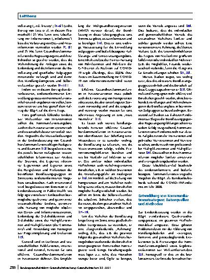 Vorschauseite 2: Bedarfsbezogene Kommunikationsstrategie der Bundeszentrale für gesundheitliche Aufklärung (BZgA) während der COVID-19-Pandemie