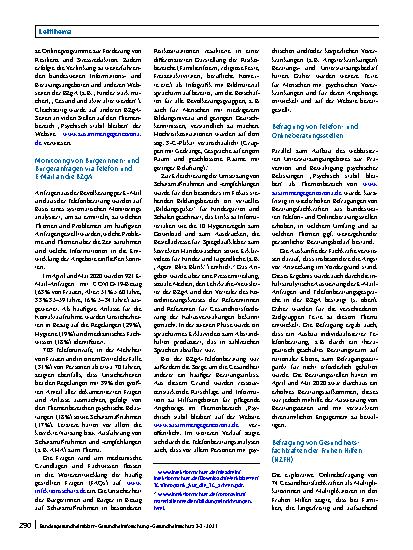Vorschauseite 6: Bedarfsbezogene Kommunikationsstrategie der Bundeszentrale für gesundheitliche Aufklärung (BZgA) während der COVID-19-Pandemie