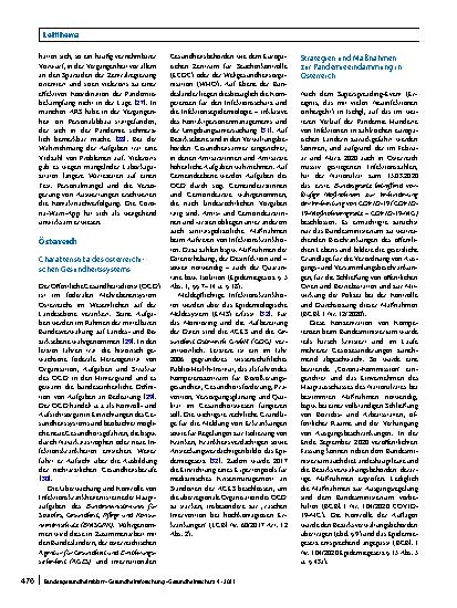 Vorschauseite 5: Öffentliche Gesundheitsdienste in der COVID-19-Pandemie: Strategien und Praktiken in ausgewählten europäischen Nachbarländern