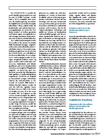 Vorschauseite 6: Öffentliche Gesundheitsdienste in der COVID-19-Pandemie: Strategien und Praktiken in ausgewählten europäischen Nachbarländern