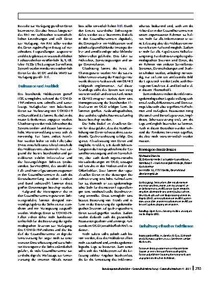 Vorschauseite 6: Anpassung des Meldesystems gemäß Infektionsschutzgesetz im Jahr 2020 aufgrund von COVID-19
