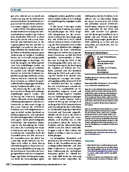 Vorschauseite 2: Erkennen – Bewerten – Handeln: Wie hat der Öffentliche Gesundheitsdienst auf die COVID-19-Pandemie reagiert?