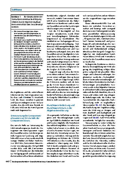 Vorschauseite 6: Maßnahmen zur Bewältigung der COVID-19-Pandemie in Deutschland: nichtpharmakologische und pharmakologische Ansätze