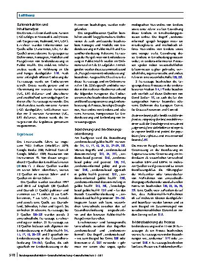 Vorschauseite 5: Evidenzbasierte Public Health: Perspektiven und spezifische Umsetzungsfaktoren