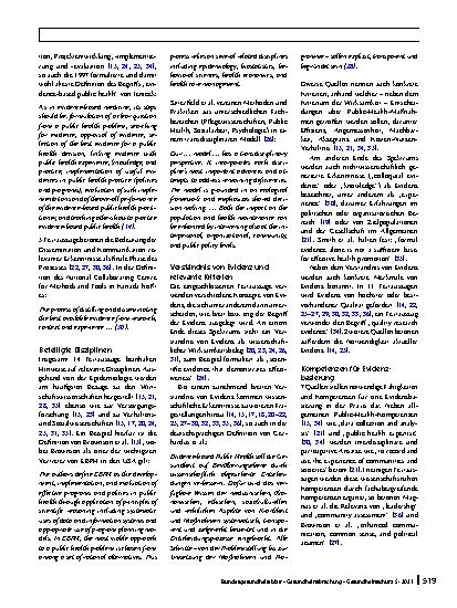 Vorschauseite 6: Evidenzbasierte Public Health: Perspektiven und spezifische Umsetzungsfaktoren