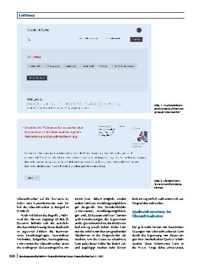 Vorschauseite 5: Wissen für gesunde Lebenswelten: Eine Datenbank zum Praxistransfer von Erkenntnissen aus systematischen Übersichtsarbeiten