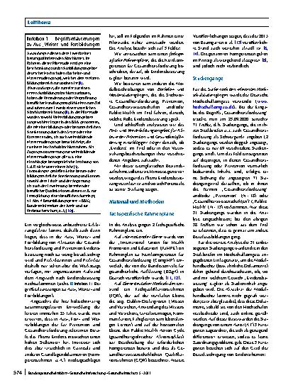Vorschauseite 2: Evidenzbasiert Gesundheit fördern: Wo stehen wir in Aus‑, Fortund Weiterbildung der relevanten Akteure? Eine explorative Übersicht