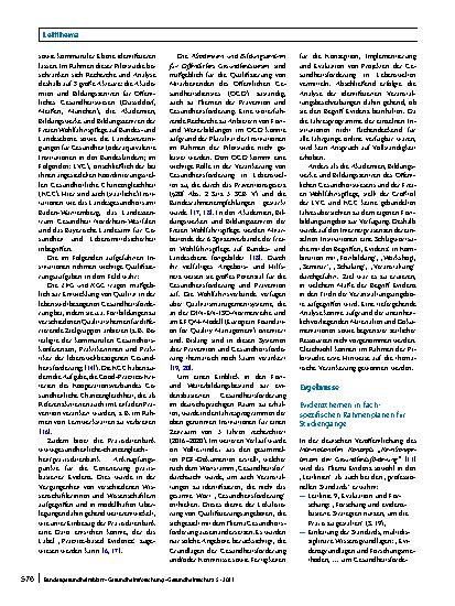 Vorschauseite 4: Evidenzbasiert Gesundheit fördern: Wo stehen wir in Aus‑, Fortund Weiterbildung der relevanten Akteure? Eine explorative Übersicht