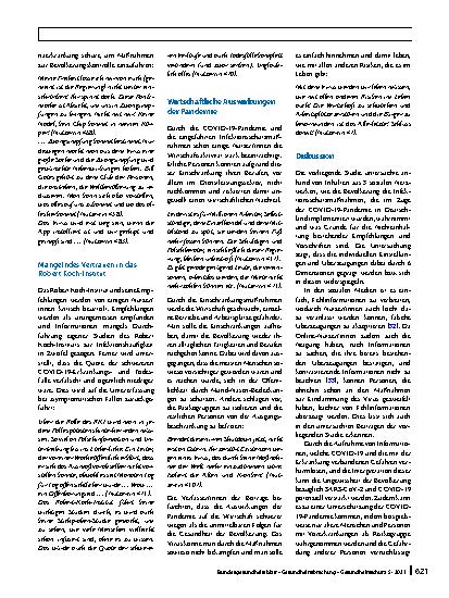 Vorschauseite 6: Gründe für die Ablehnung behördlicher Empfehlungen und Maßnahmen zum Schutz vor SARS-CoV-2 – eine qualitative Studie auf Basis von Beiträgen in sozialen Medien