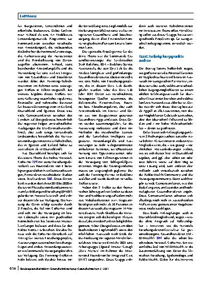 Vorschauseite 5: Die Nutzbarmachung von Daten für Public Health und Gesundheitsversorgung – ein gemeinsames Ziel der EU-Mitgliedsstaaten