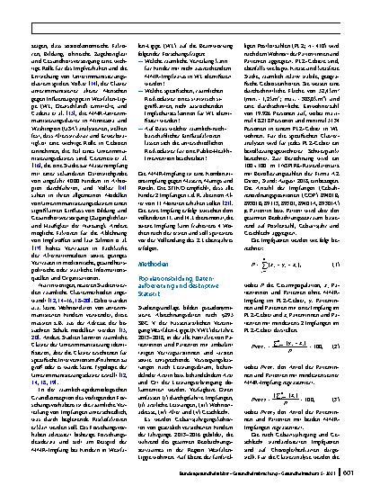 Vorschauseite 2: Geografische Analysen für evidenzbasierte Public-Health-Interventionen: Das Beispiel Identifikation und Typisierung von Risikoclustern für Masern, Mumps und Röteln