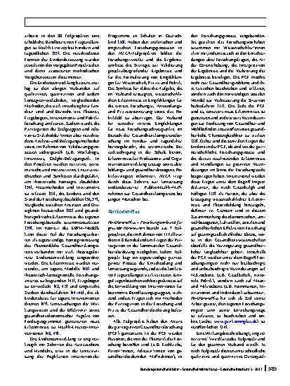 Vorschauseite 5: Evidenzbasierung in Primärprävention und Gesundheitsförderung: Methoden und Vorgehensweisen in 5 Forschungsverbünden