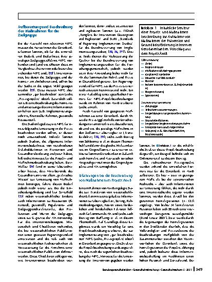 Vorschauseite 6: Aufbau von Interventionsdatenbanken für mehr Evidenzbasierung in Prävention und Gesundheitsförderung – methodische Überlegungen