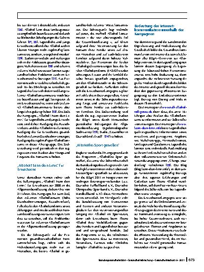 Vorschauseite 5: Die bundesweiten Maßnahmen zur Alkoholprävention der Bundeszentrale für gesundheitliche Aufklärung (BZgA)