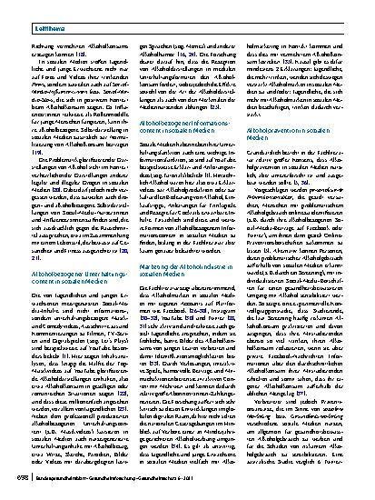 Vorschauseite 2: Alkohol in sozialen Medien: Wo ist der Platz für Prävention?