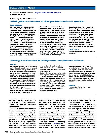 Vorschauseite 3: Technologiebasierte Interventionen zur Alkoholprävention bei Kindern und Jugendlichen