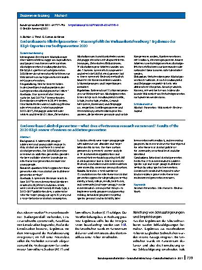 Vorschauseite 3: Evidenzbasierte Alkoholprävention – Was empfiehlt die Wirksamkeitsforschung?