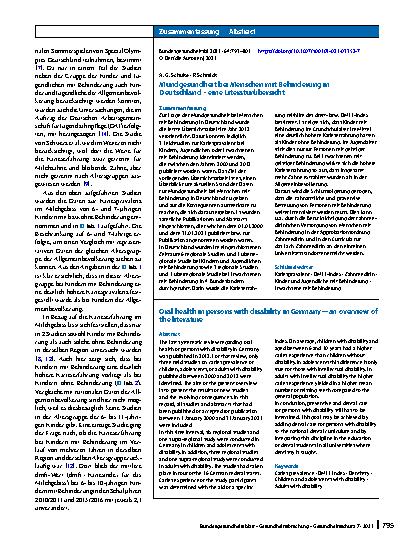 Vorschauseite 3: Mundgesundheit bei Menschen mit Behinderung in Deutschland – eine Literaturübersicht