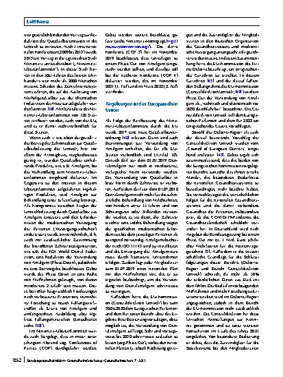 Vorschauseite 6: Amalgam und Alternativen – Diskussionen zur Quecksilberreduktion in der Umwelt