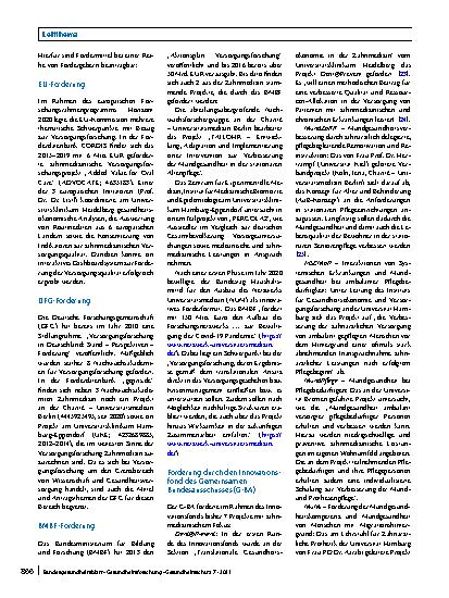 Vorschauseite 5: Versorgungsforschung in der Zahnmedizin in Deutschland