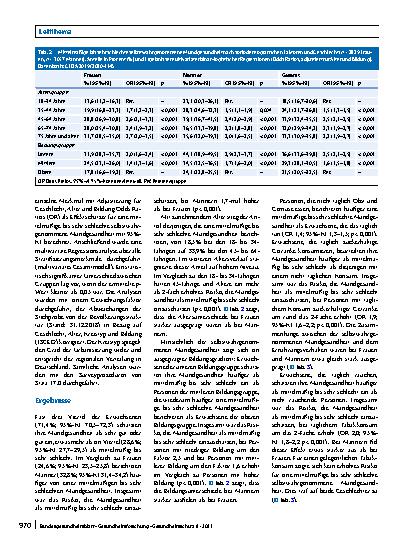 Vorschauseite 4: Selbstwahrgenommene Mundgesundheit und assoziierte Faktoren bei Erwachsenen in Deutschland. Ergebnisse aus GEDA 2019/2020-EHIS