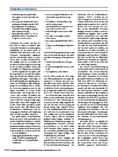 Vorschauseite 4: Sexuelle Gesundheit und Medizin im WIR – Walk In Ruhr: Vorstellung des Zentrums und Ergebnisse der Evaluation