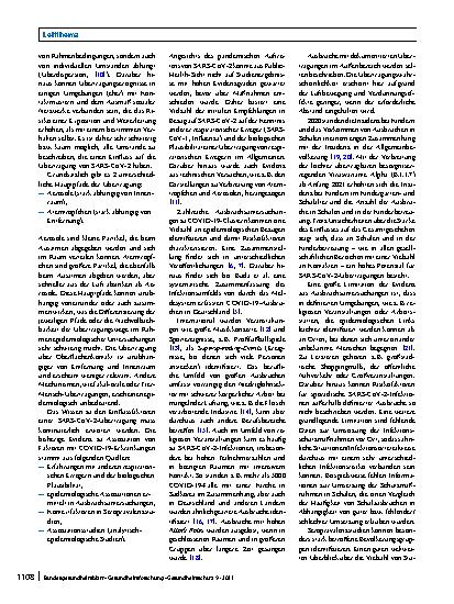 Vorschauseite 2: COVID-19-Patientinnen und -Patienten in Deutschland: Expositionsrisiken und assoziierte Faktoren für Hospitalisierungen und schwere Krankheitsverläufe