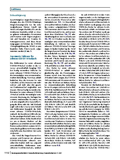 Vorschauseite 6: COVID-19-Patientinnen und -Patienten in Deutschland: Expositionsrisiken und assoziierte Faktoren für Hospitalisierungen und schwere Krankheitsverläufe