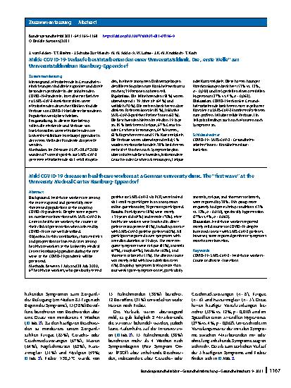 Vorschauseite 3: Milde COVID-19-Verläufe bei Mitarbeitenden einer Universitätsklinik