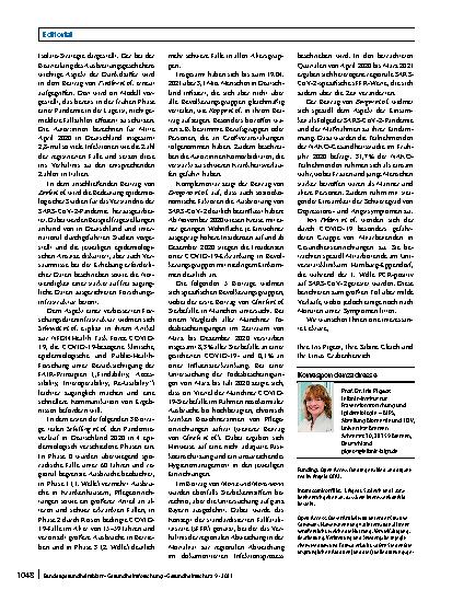 Vorschauseite 2: Die Rolle der Epidemiologie in der SARS-CoV-2-Pandemie: Bedeutung, Aufgaben, Methoden und Erkenntnisse