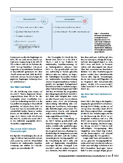Vorschauseite 2: Digitale Gesundheitsanwendungen (DiGA): Bewertung der Erstattungsfähigkeit mittels DiGA-Fast-Track-Verfahrens im Bundesinstitut für Arzneimittel und Medizinprodukte (BfArM)